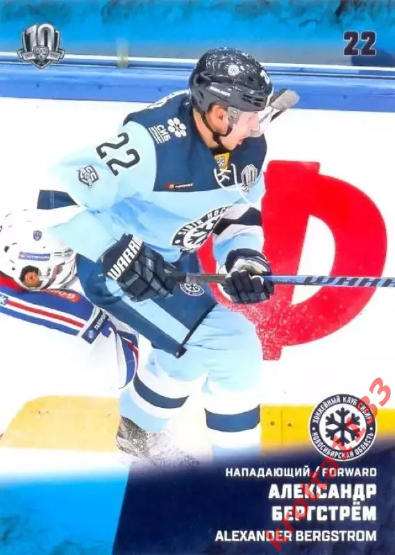 Александр Бергстрём Сибирь Новосибирск SeReal Карточки КХЛ 2017-2018