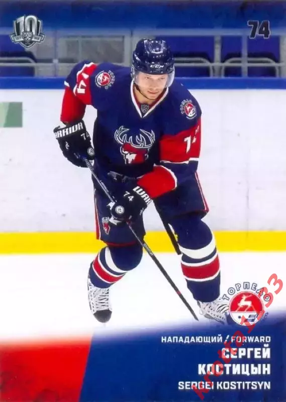 Сергей Костицын Торпедо Нижний Новгород SeReal Карточки КХЛ 2017-2018