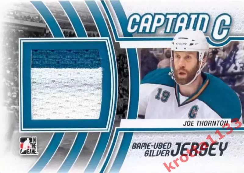 Joe Thornton San Jose Sharks ITG Captain-C