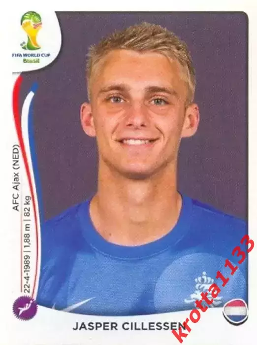 Наклейка #129 Jasper Cillessen для альбома PANINI Чемпионат Мира 2014