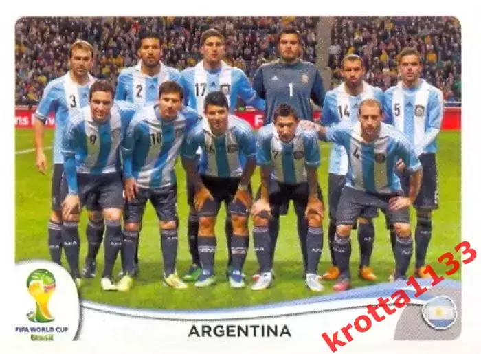 Наклейка #413 Argentina - Team для альбома PANINI Чемпионат Мира 2014