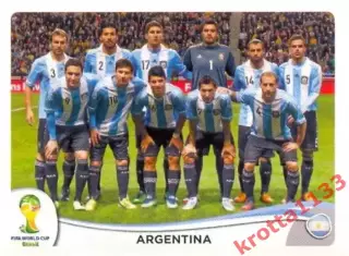 Наклейка #413 Argentina - Team для альбома PANINI Чемпионат Мира 2014