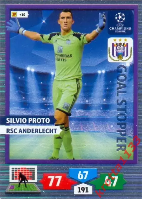 Silvio Proto RSC Anderlecht PANINI Лига Чемпионов УЕФА 2013-2014