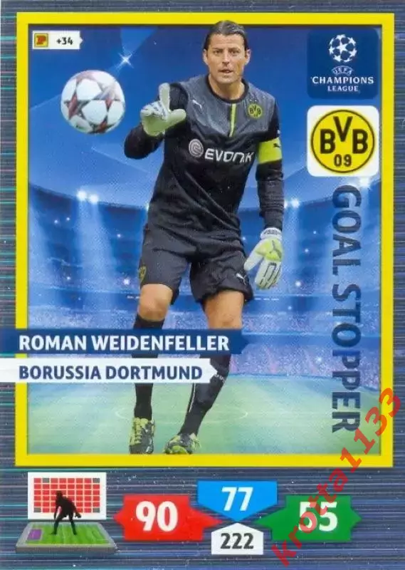 Roman Weidenfeller Borussia Dortmund PANINI Лига Чемпионов УЕФА 2013-2014