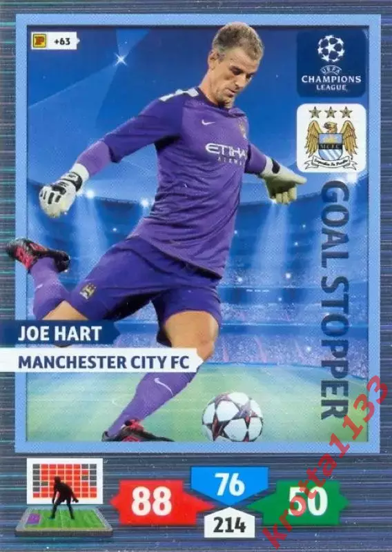 Joe Hart Manchester City FC PANINI Лига Чемпионов УЕФА 2013-2014