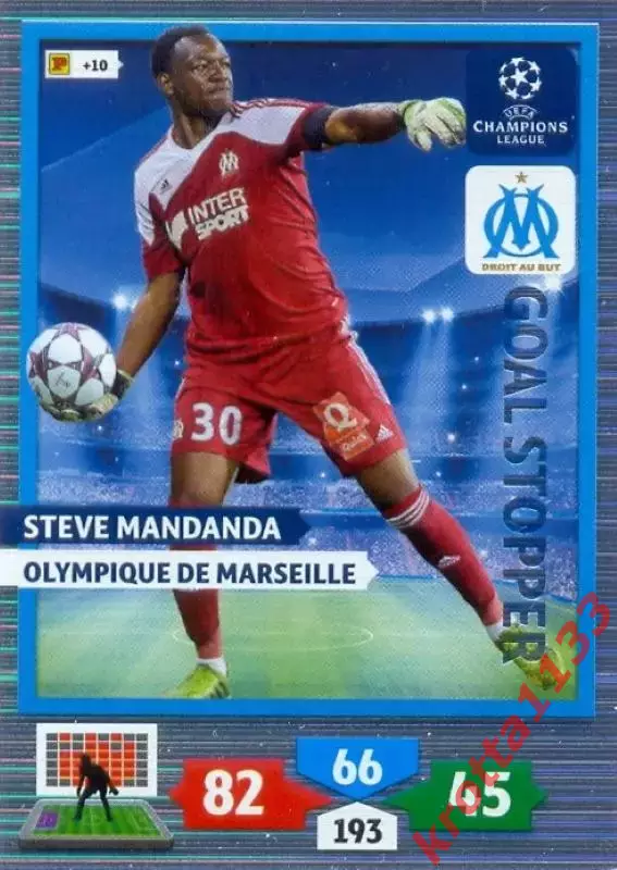 Steve Mandanda Olympique De Marseille PANINI Лига Чемпионов УЕФА 2013-2014