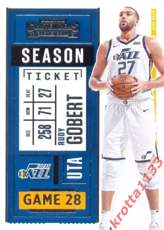Rudy Gobert Utah Jazz PANINI Contenders Basketball 2020-2021