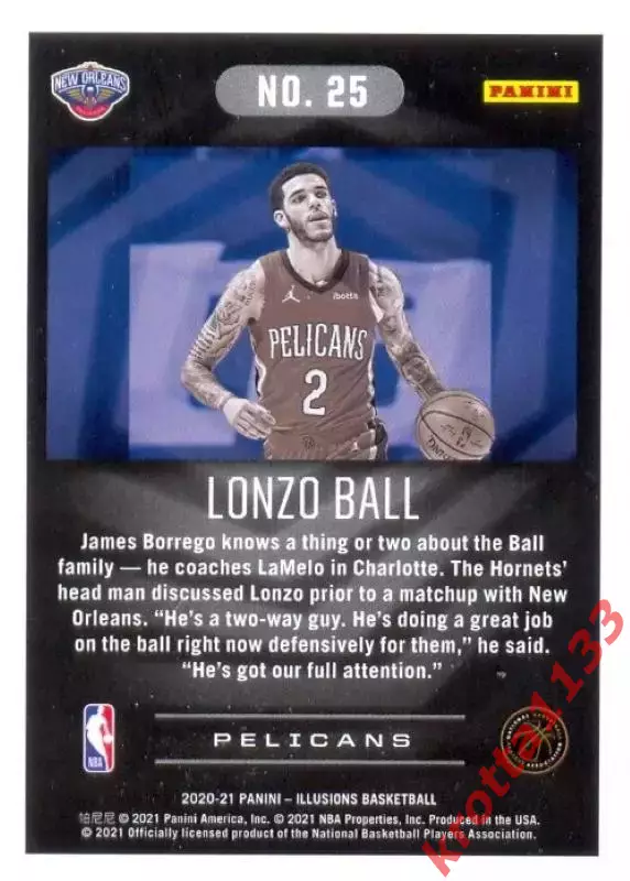 Lonzo Ball New Orleans Pelicans PANINI Illusions Basketball 2020-2021 1
