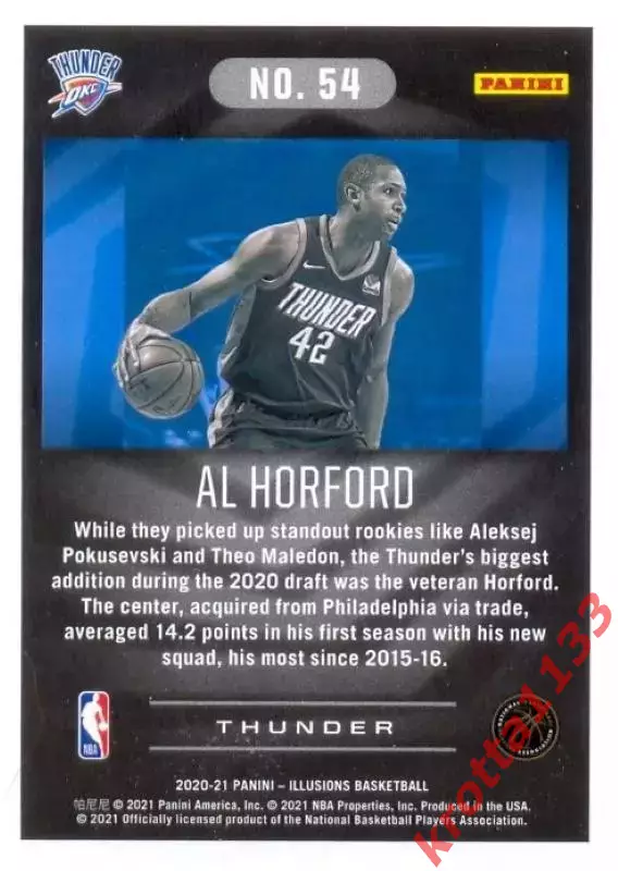 Al Horford Oklahoma City Thunder PANINI Illusions Basketball 2020-2021 1