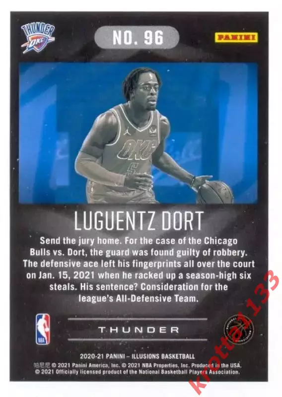 Luguentz Dort Oklahoma City Thunder PANINI Illusions Basketball 2020-2021 1