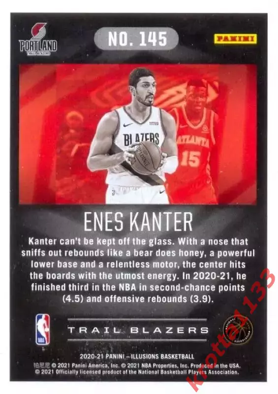 Enes Kanter Portland Trail Blazers PANINI Illusions Basketball 2020-2021 1