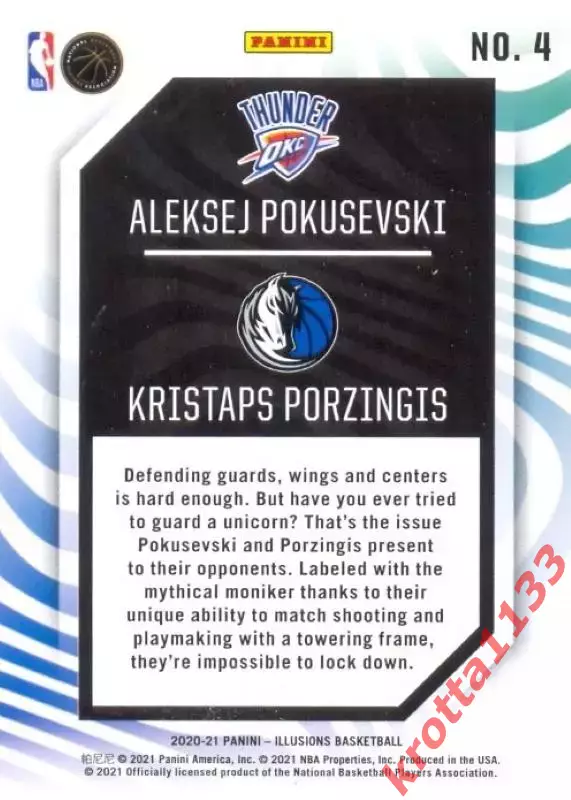 Kristaps Porzingis / Aleksej Pokusevski PANINI Illusions Basketball 2020-2021 1