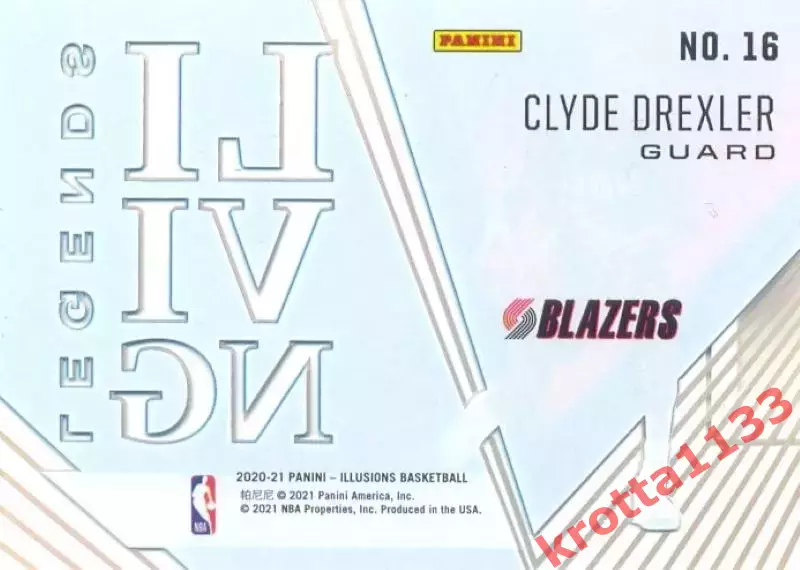 Clyde Drexler Portland Trail Blazers PANINI Illusions Basketball 2020-2021 1