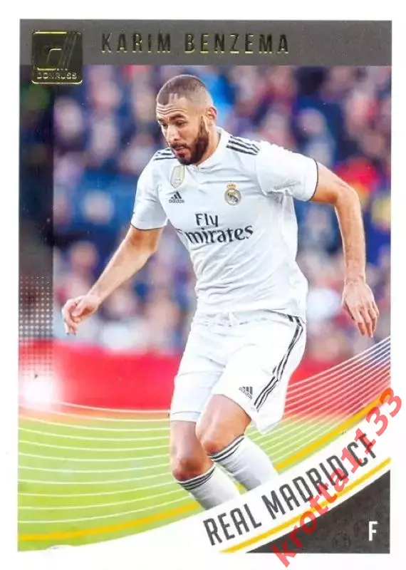 Карточка #26 Karim Benzema Real Madrid CF PANINI Donruss Soccer 2018-2019