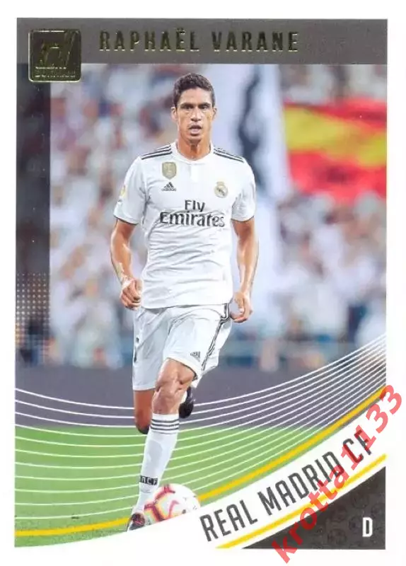 Карточка #30 Raphael Varane Real Madrid CF PANINI Donruss Soccer 2018-2019