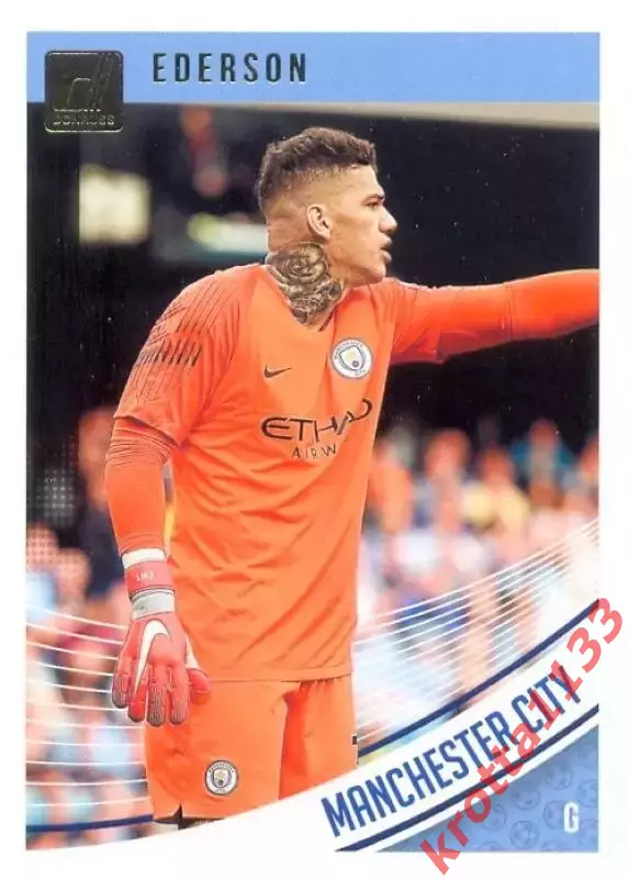 Карточка #44 Ederson Manchester City PANINI Donruss Soccer 2018-2019