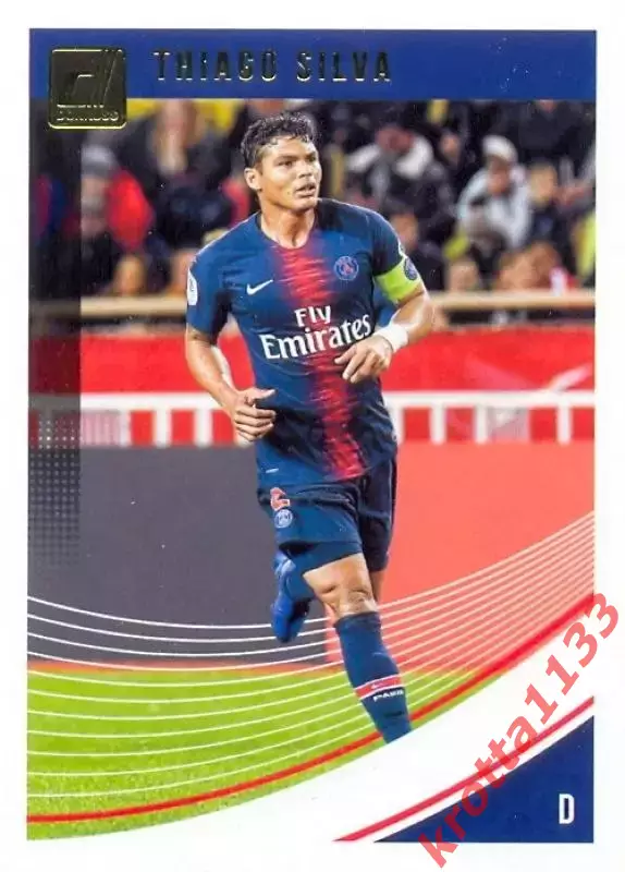 Карточка #56 Thiago Silva Paris Saint-Germain PANINI Donruss Soccer 2018-2019
