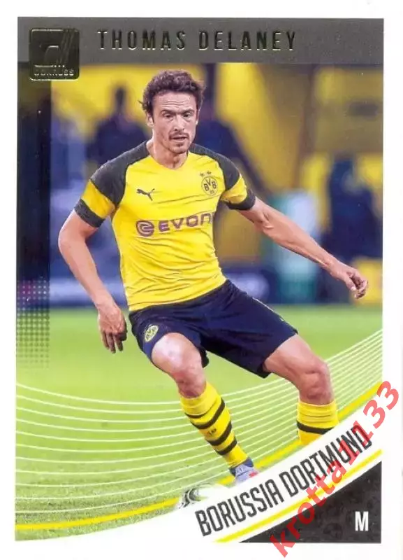 Карточка #67 Thomas Delaney Borussia Dortmund PANINI Donruss Soccer 2018-2019