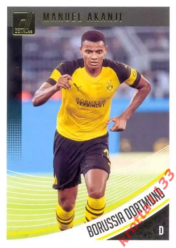 Карточка #69 Manuel Akanji Borussia Dortmund PANINI Donruss Soccer 2018-2019