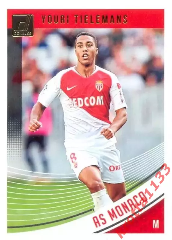 Карточка #81 Youri Tielemans AS Monaco PANINI Donruss Soccer 2018-2019