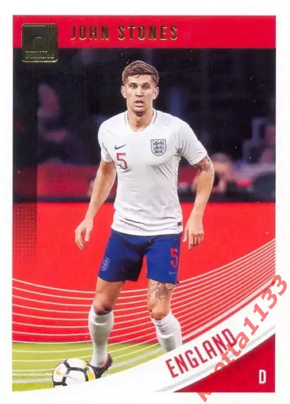 Карточка #128 John Stones England PANINI Donruss Soccer 2018-2019