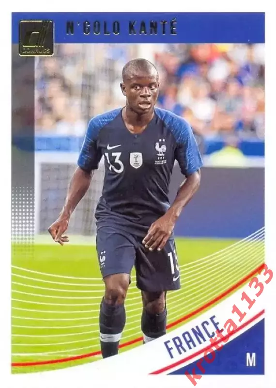 Карточка #134 N'Golo Kante France PANINI Donruss Soccer 2018-2019