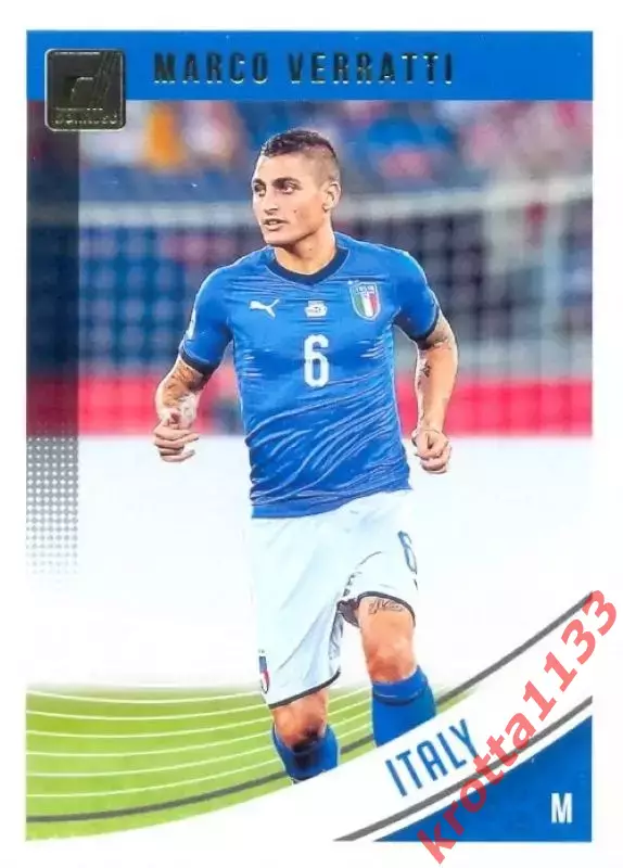 Карточка #145 Marco Verratti Italy PANINI Donruss Soccer 2018-2019