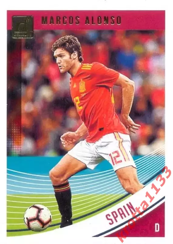 Карточка #166 Marcos Alonso Spain PANINI Donruss Soccer 2018-2019