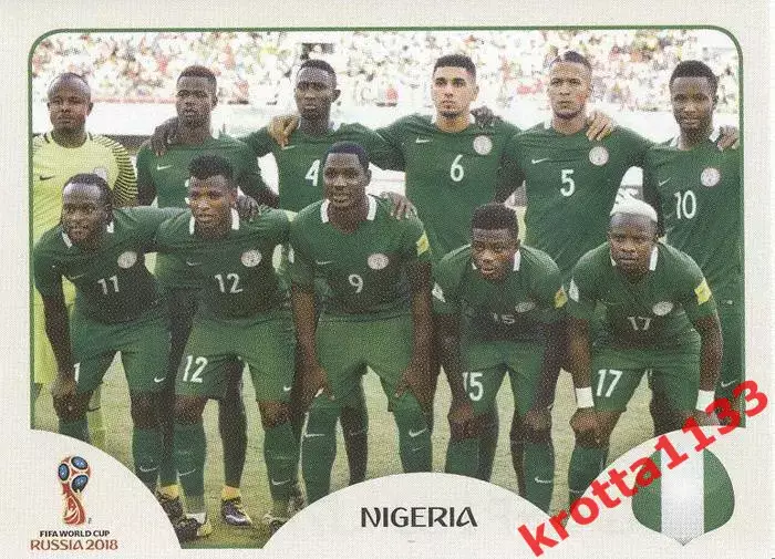 Наклейка #333 Team Photo Nigeria для альбома PANINI Чемпионат Мира 2018