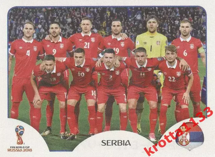 Наклейка #413 Team Photo Serbia для альбома PANINI Чемпионат Мира 2018