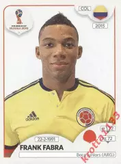 Наклейка #637 Frank Fabra Colombia для альбома PANINI Чемпионат Мира 2018
