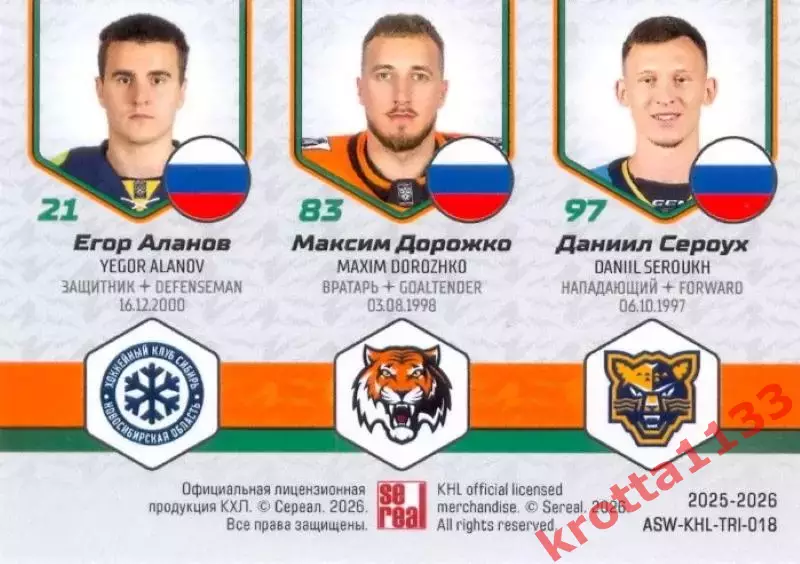 Сибирь / Амур / ХК Сочи SeReal КХЛ Матч Звёзд - Первый сезон 2025-2026 1