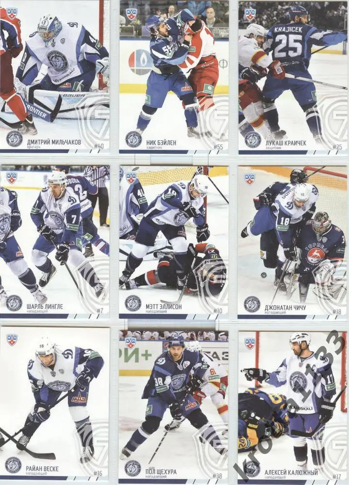 SeReal Card KHL 2014-15 Динамо Минск complete set of 9 cards