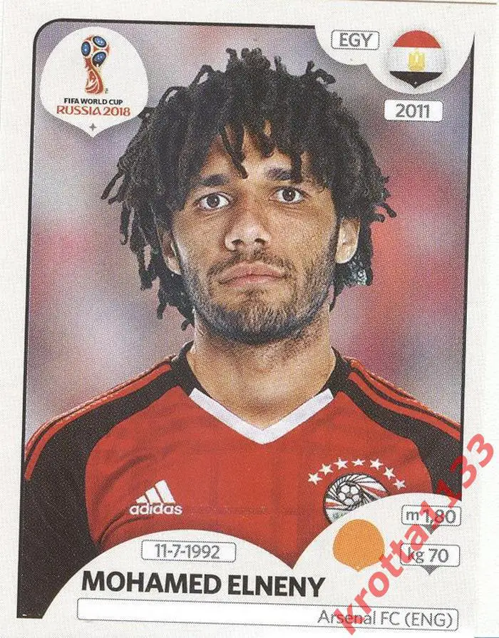 Наклейка #85 Mohamed Elneny Egypt для альбома PANINI Чемпионат Мира 2018
