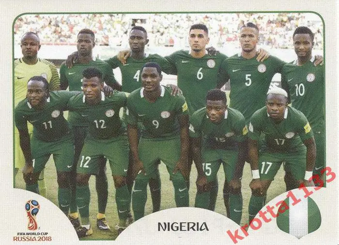 Наклейка #333 Team Photo Nigeria для альбома PANINI Чемпионат Мира 2018
