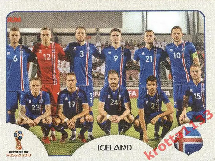 Наклейка #293 Team Photo Iceland для альбома PANINI Чемпионат Мира 2018