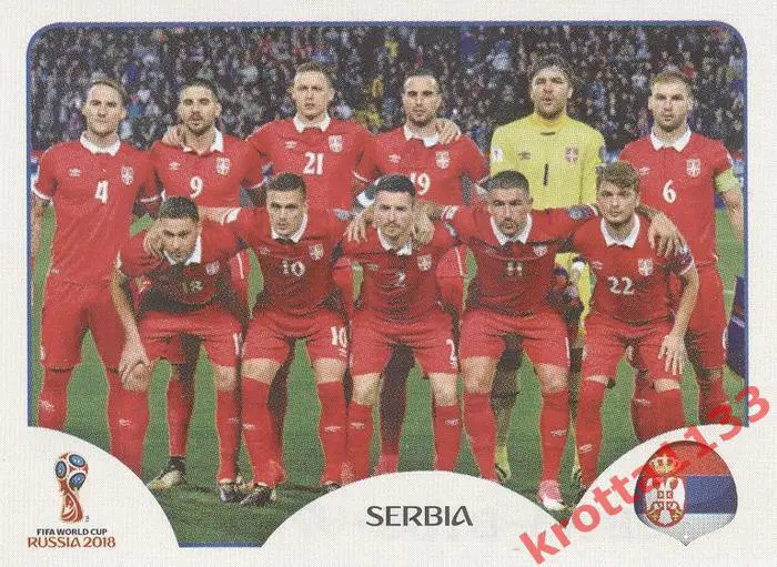 Наклейка #413 Team Photo Serbia для альбома PANINI Чемпионат Мира 2018