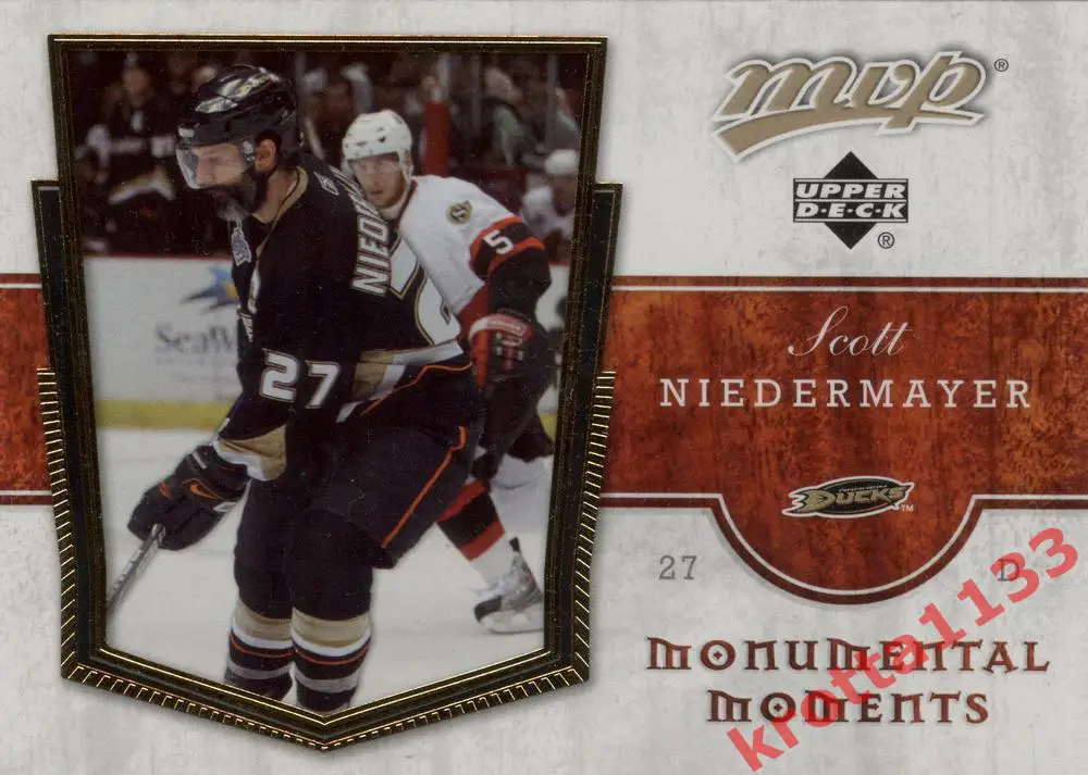Scott Niedermayer Anaheim Ducks Upper Deck MVP 2007-2008