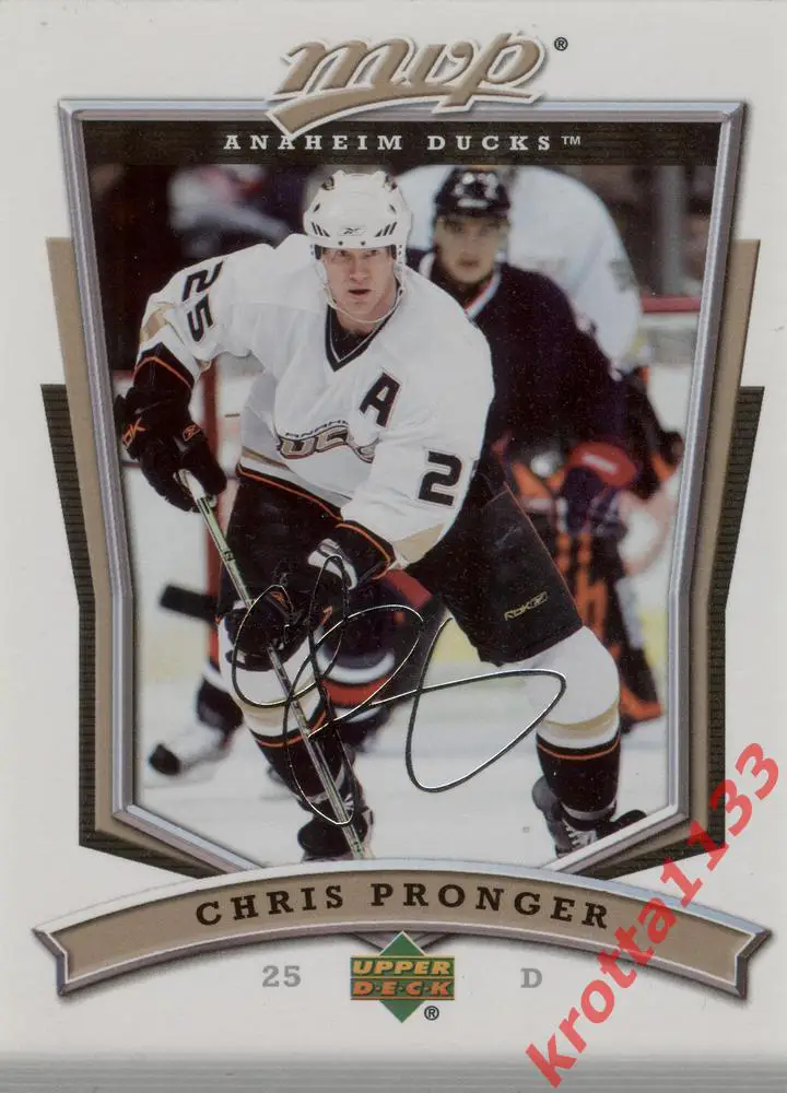 Chris Pronger Anaheim Ducks Upper Deck MVP 2007-2008