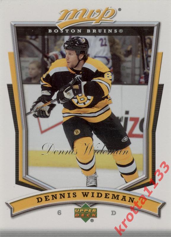 Dennis Wideman Boston Bruins Upper Deck MVP 2007-2008