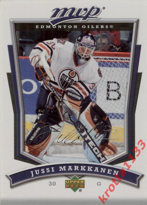 Jussi Markkanen Edmonton Oilers Upper Deck MVP 2007-2008