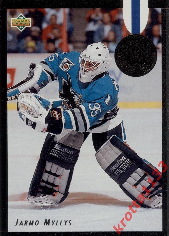Jarmo Myllys San Jose Sharks Upper Deck Hockey 1992-1993
