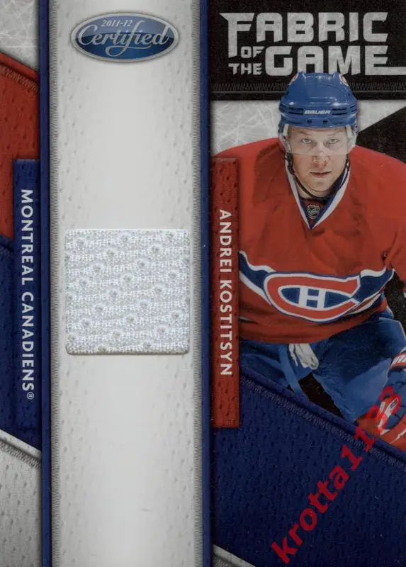 Andrei Kostitsyn Montreal Canadiens PANINI Certified 2011-2012