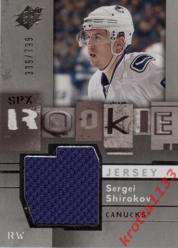 Sergei Shirokov Vancouver Canucks Upper Deck SPx Hockey 2009-2010