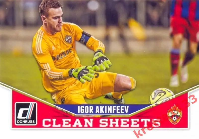 Igor Akinfeev CSKA Moscow PANINI Donruss Soccer 2015 Clean Sheets