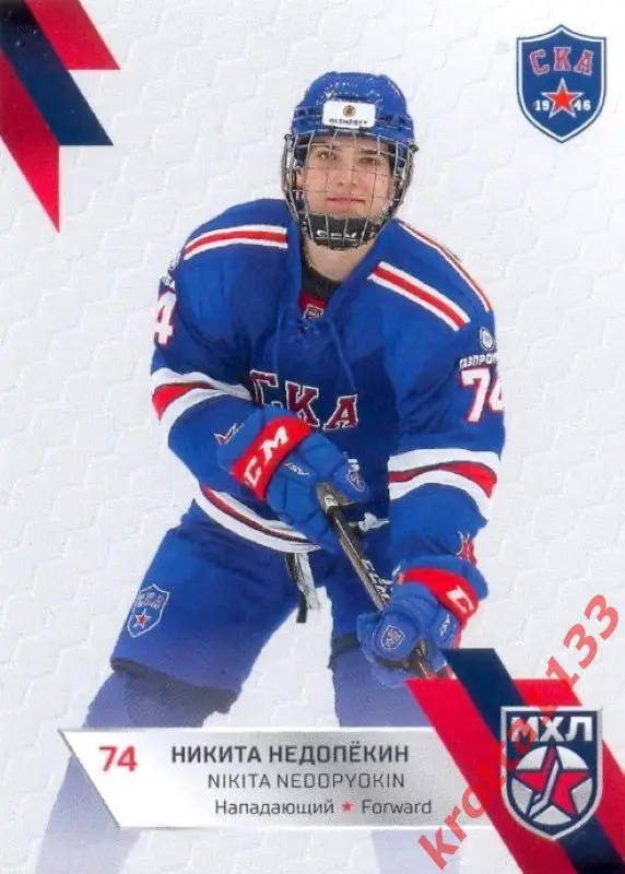 Никита Недопёкин СКА-1946 Санкт-Петербург SeReal Карточки КХЛ 2022-2023 Premium
