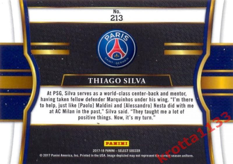 Thiago Silva Paris Saint-Germain PANINI Select Soccer 2017-2018 1