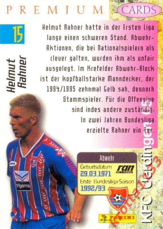 Helmut Rahner Bayer 05 Uerdingen PANINI Bundesliga Premium 1995-1996 1