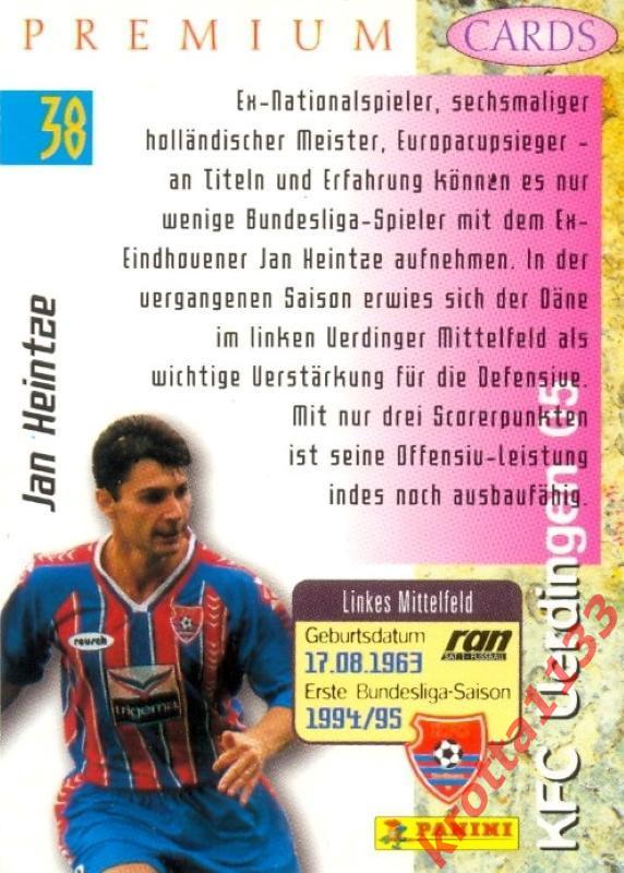 Jan Heintze Bayer 05 Uerdingen PANINI Bundesliga Premium 1995-1996 1
