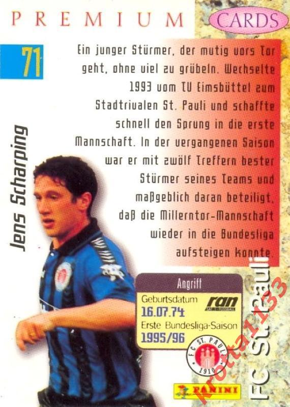 Jens Scharping FC St. Pauli PANINI Bundesliga Premium 1995-1996 1